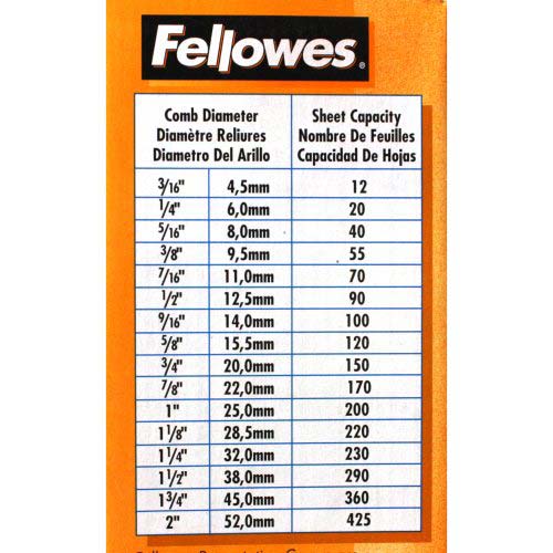 Fellowes Premium White Plastic Binding Combs