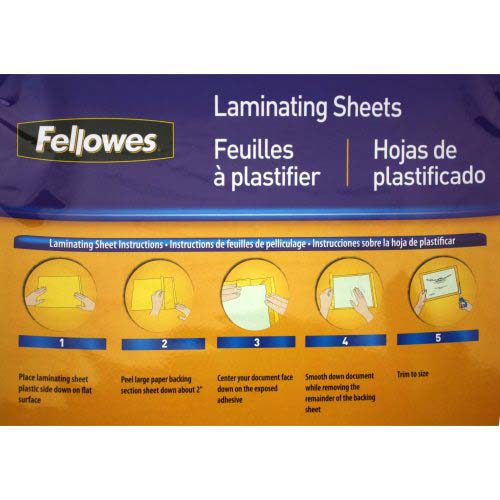 Fellowes Self Adhesive 9" x 12" 3mil Laminating Sheets