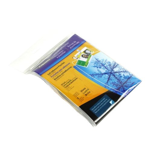 Fellowes Self Adhesive ID Tag Pouches with Slots 5pk - 5220701