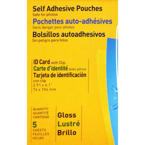 Fellowes Self Adhesive ID Tag Pouches with Slots 5pk - 5220701
