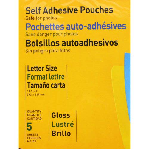 Fellowes Self Adhesive Letter Size Laminating Pouches 5pk - 52205