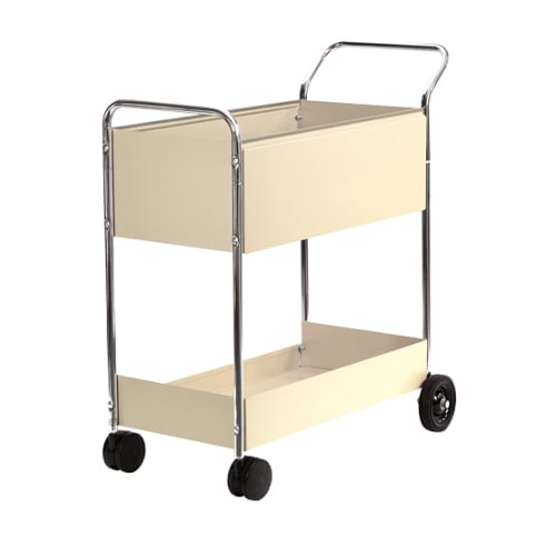 Fellowes Two-Shelf Steel Mail Cart (Chrome) - 40922