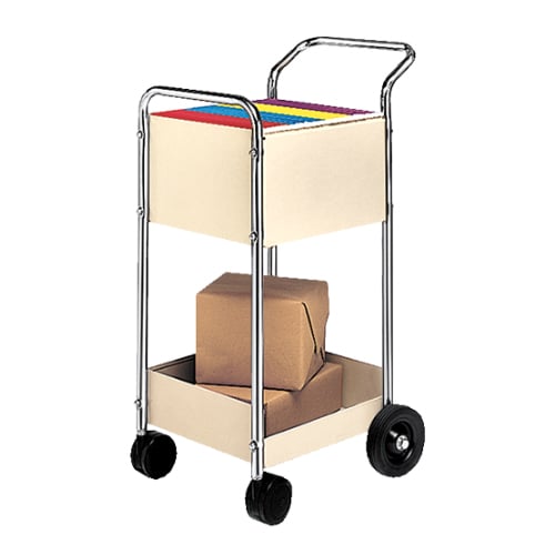 Fellowes Two-Shelf Steel Mini Mail Cart (Chrome) - 40924