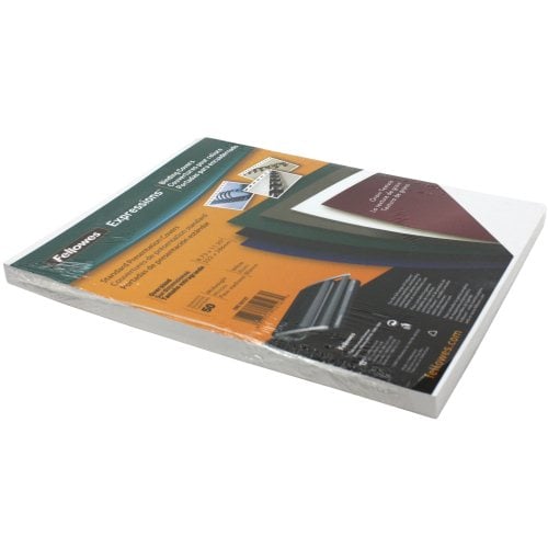 Fellowes White Grain Oversize Binding Covers - 50pk