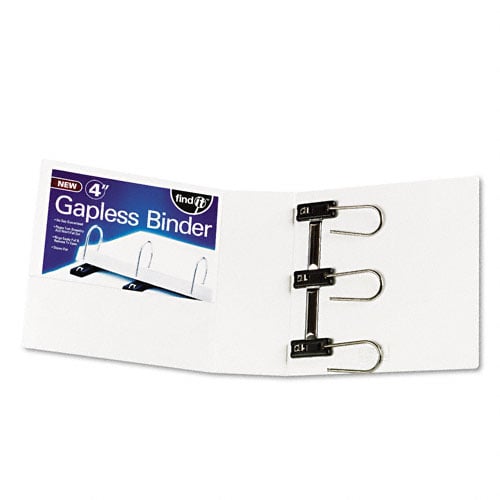 Find-It Gapless Loop 4" White 3-Ring View Binder - 1pk