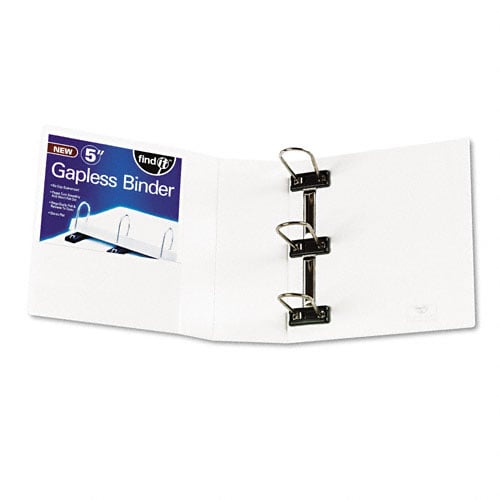Find-It Gapless Loop 5" White 3-Ring View Binder - 1pk