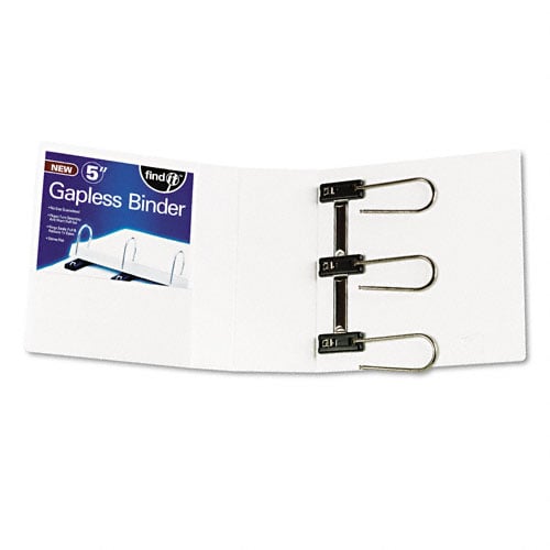 Find-It Gapless Loop 5" White 3-Ring View Binder - 1pk