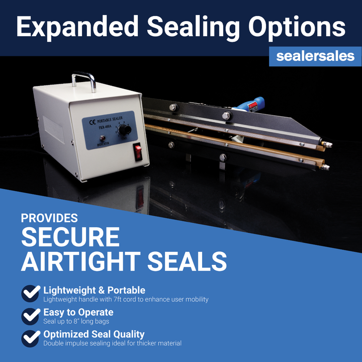 SealerSales FKR-200A 8" Portable Double Impulse Sealer w/ 5mm Seal Width