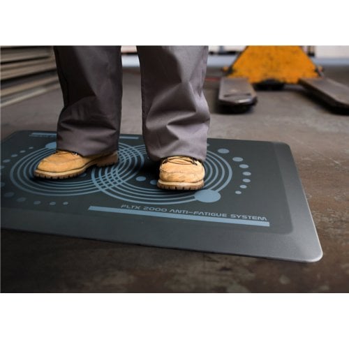 Floortex 16" x 24" AFS-TEX® 2000 Gray Active Anti-Fatigue Mat