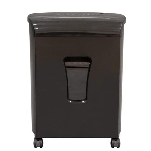 Sentinel FM101P Black 10-Sheet Level P-4 Micro-Cut Paper Shredder with Pullout Bin