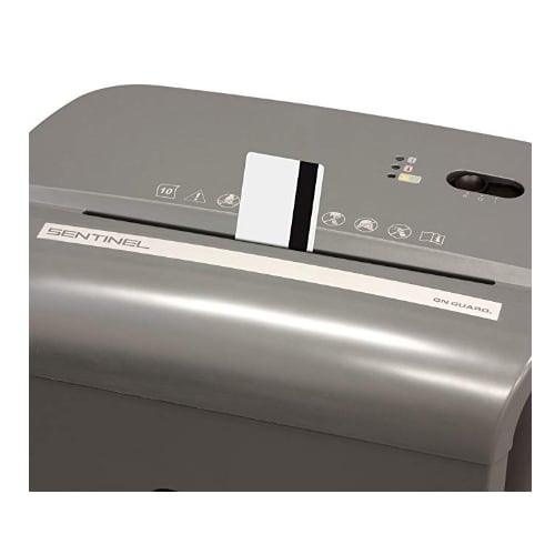 Sentinel FM102P Gunmetal 10-Sheet Level P-4 Micro-Cut Paper Shredder