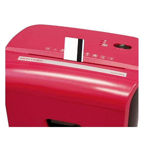 Sentinel FM102P Red 10-Sheet Level P-4 Micro-Cut Paper Shredder (Discontinued)