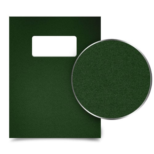 Forest Green 23mil Sand Poly 8.5" x 11" Covers with Windows - 25sets
