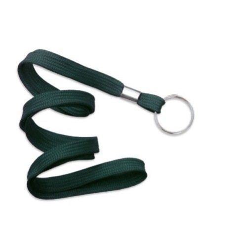 Forest Green Flat Braid Lanyard with NPS Split Ring - 100pk