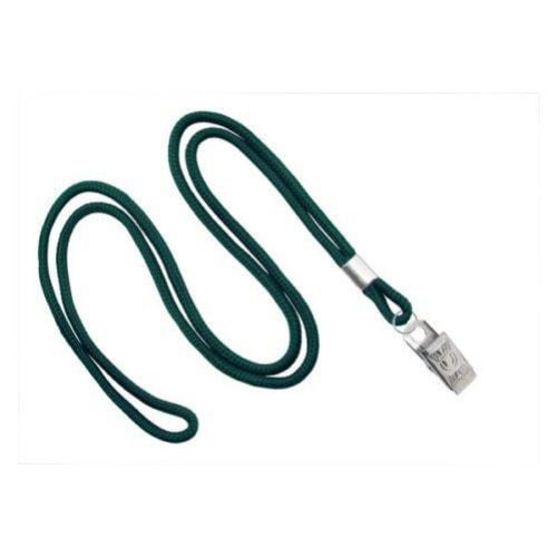 Forest Green Round Braid Lanyard with NPS Bulldog Clip 100pk