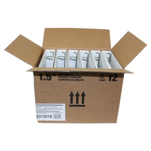 GBC 1-1/2" D-Ring Standard White Clear View Binder 12pk - 8313016