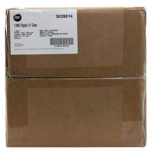 GBC 1.5 Mil Digital Lay Flat 19.5" x 3000' Clear - 3029014