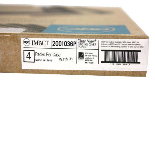 GBC 10mil 8.75" x 11.25" Clear Covers 25pk - 2001036