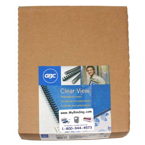 GBC 10mil 9" x 11" Comb Punched Clear View Covers 100pk - 2001801