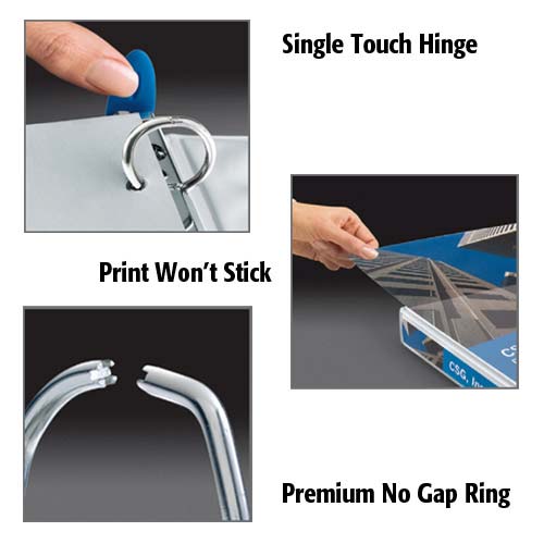 GBC 2" Round Ring Premium PVC-Free White Clear View Binder - 12pk