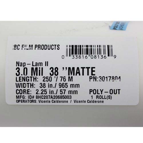 GBC 3.0 Mil Matte NAP II 38" x 250' 2.25" C - 3017804