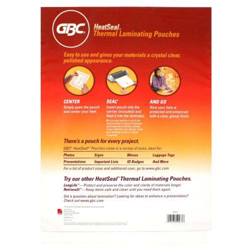 GBC HeatSeal 3-Hole Punched Crystal Clear Letter Sized Laminating Pouches - 15pk