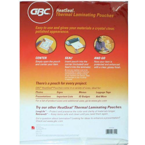 GBC 3mil Peel-N-Stick Letter Laminating Pouches 25pk - 3747191 Clearance Sale