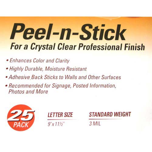 GBC 3mil Peel-N-Stick Letter Laminating Pouches 25pk - 3747191 Clearance Sale