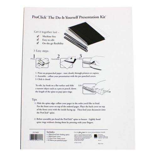 GBC 5/16" ProClick Do-It-Yourself Presentation Kit 2pk - 2515665