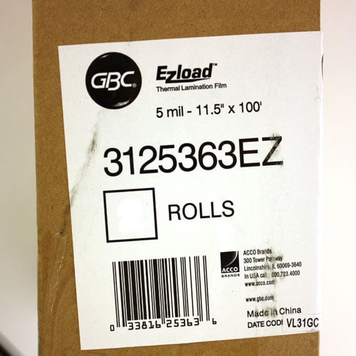 GBC 5mil 11.5" x 100' NAP II Sprint EZload Roll Film 2pk - 3125363EZ