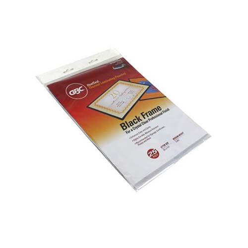 GBC HeatSeal Ultra Clear 5mil Black Framed Letter Size Laminating Pouches 25pk - 3747190