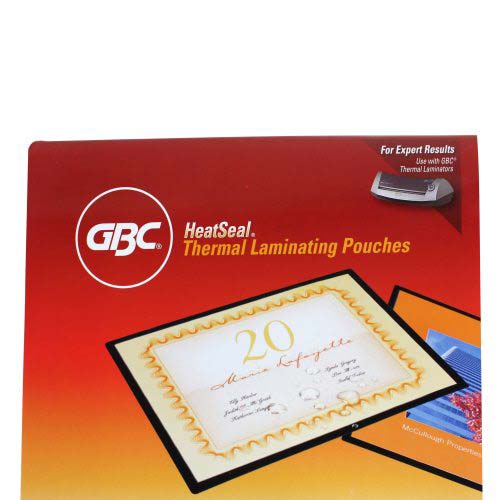 GBC HeatSeal Ultra Clear 5mil Black Framed Letter Size Laminating Pouches 25pk - 3747190
