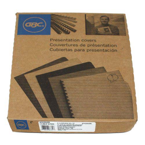 GBC 7mil 8.5" x 11" Velobind Punched Clear Covers 100pk - 9742010