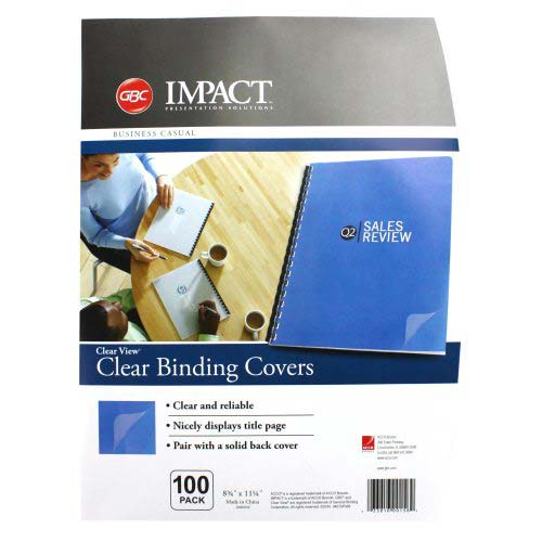 GBC 7mil 8.75" x 11.25" Clear View Covers 100pk - 2000036