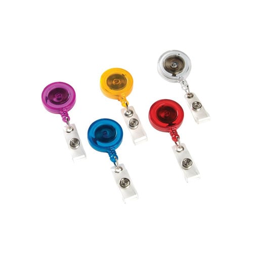 GBC BadgeMates Assorted Color Retractable Badge Reels 5pk - 37472