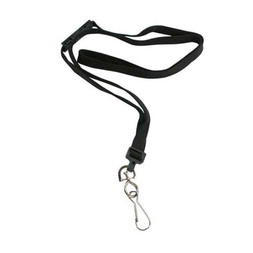 GBC Badgemates Black Breakaway Lanyards with Swivel Hook- 8pk