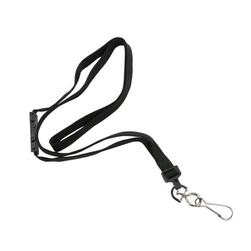 GBC Badgemates Black Breakaway Lanyards with Swivel Hook- 8pk