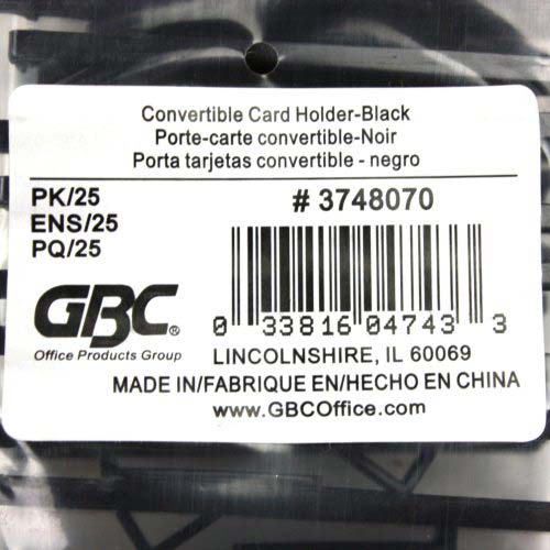 GBC Badgemates Black Convertible Card Holder