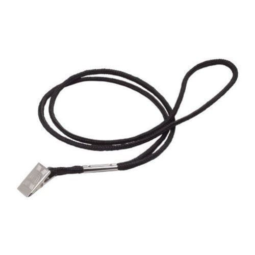 GBC Badgemates Black Round Lanyard With Bulldog Clip - 3747478 - Clearance Sale