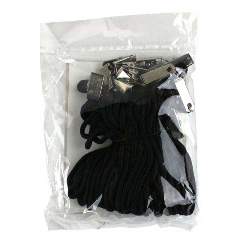GBC Badgemates Black Round Lanyard With Bulldog Clip - 3747478 - Clearance Sale