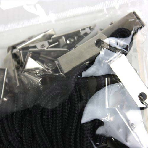 GBC Badgemates Black Round Lanyard With Bulldog Clip - 3747478 - Clearance Sale