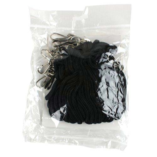 GBC Badgemates Black Round Lanyard With Swivel Hook 12pk - 3748013
