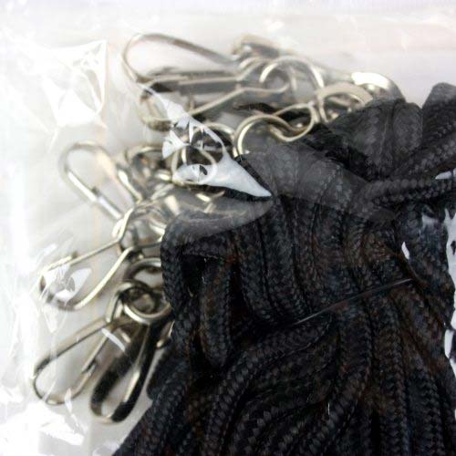 GBC Badgemates Black Round Lanyard With Swivel Hook 12pk - 3748013