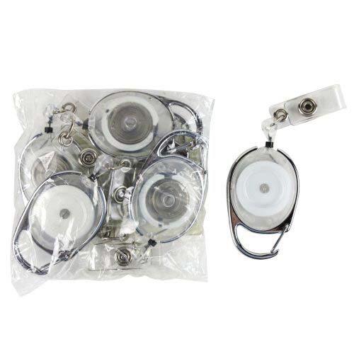 GBC Badgemates Clear Carabiner Badge Reels 10pk - 3748079