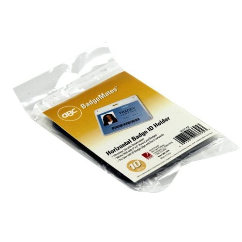 GBC Badgemates Clear Horizontal Badge Holders 10pk - 3747219