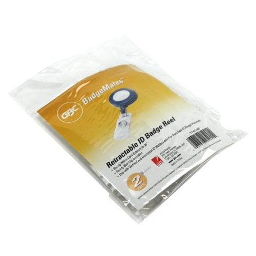 GBC Badgemates Gray Retractable Badge Reel 2pk - 3747480