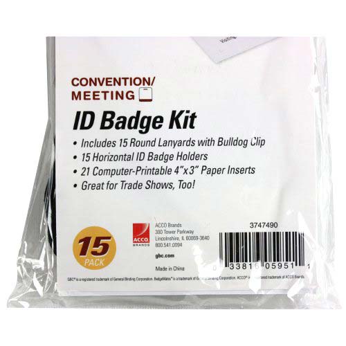 GBC Badgemates Horizontal ID Badge Holder Kit - 3747490