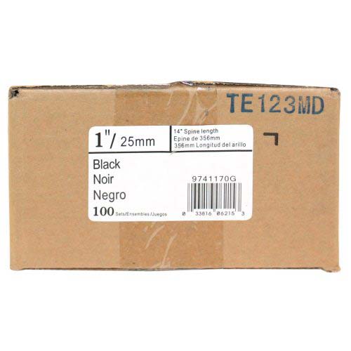 GBC Premium Black 14" x 1" 11 Pin Velobind Strips - 9741170
