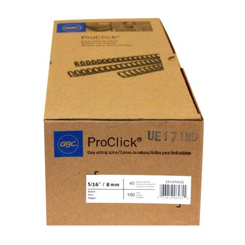 GBC Black 5/16" Proclick Spines 100pk - 2514700