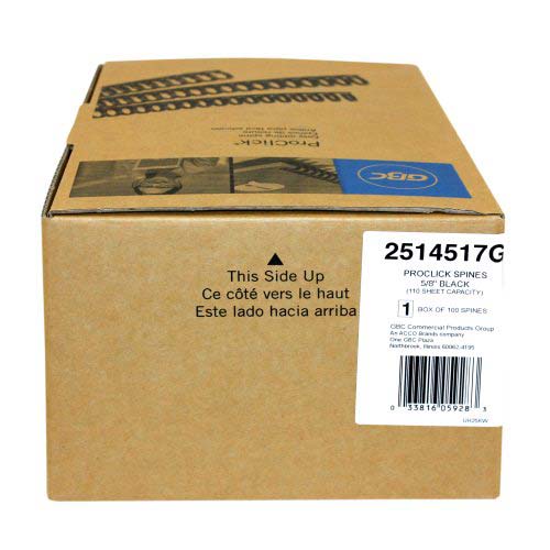 GBC Black 5/8" Proclick Spines 100pk - 2514517